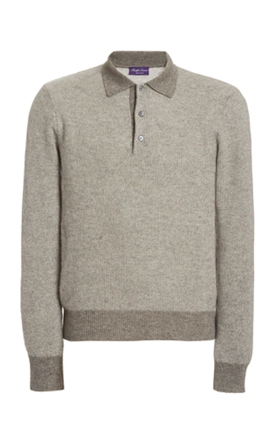 Shop Ralph Lauren Cashmere Polo Shirt In Grey