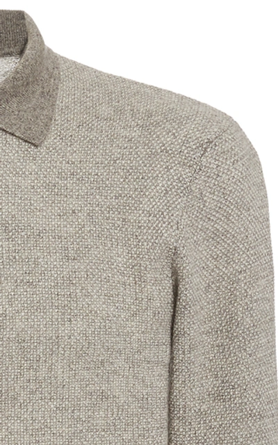 Shop Ralph Lauren Cashmere Polo Shirt In Grey