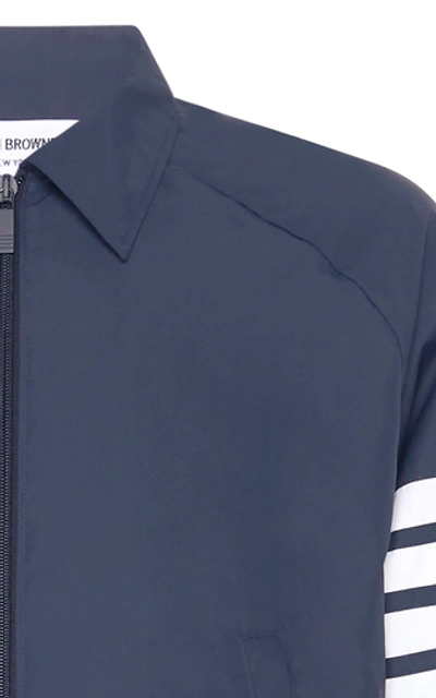 Shop Thom Browne 4-striped Tech Nylon Windbreaker Jacket In Navy