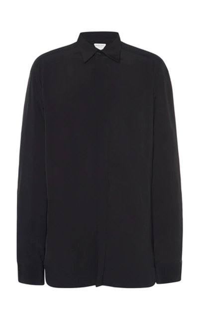 Shop Bottega Veneta Cotton-poplin Shirt In Black