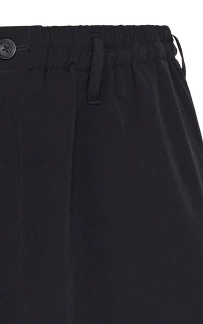Shop Yohji Yamamoto Gathered Crepe De Chine Shorts In Black