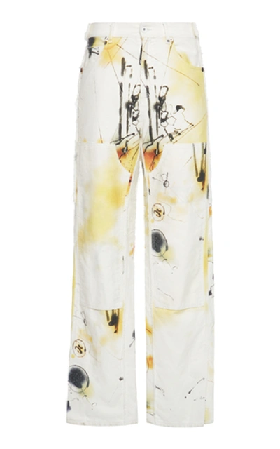 Shop Off-white Futura Painted Carpenter Jeans In White