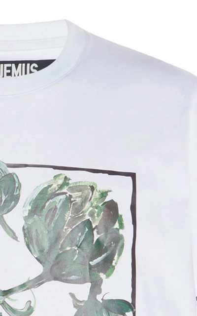 Shop Jacquemus Mala Printed Cotton-jersey T-shirt In Green