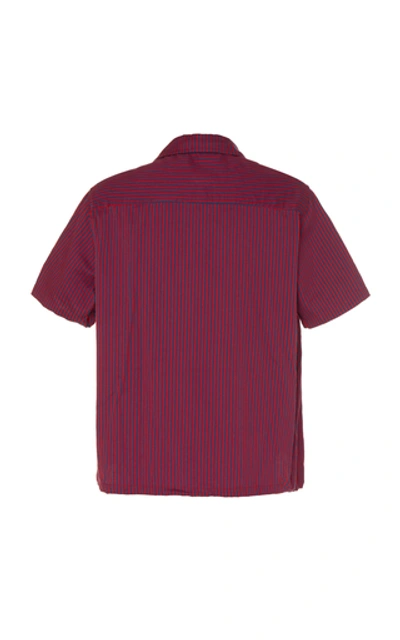 Shop Bode Micro Tent Striped Cotton Shirt In Red