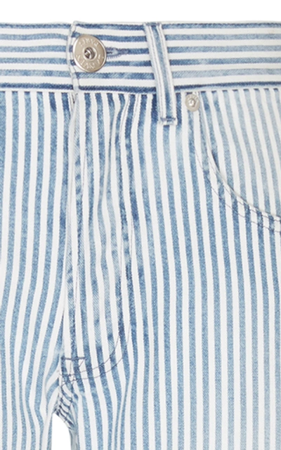 Shop Lanvin Pinstriped Slim-leg Jeans In Light Wash