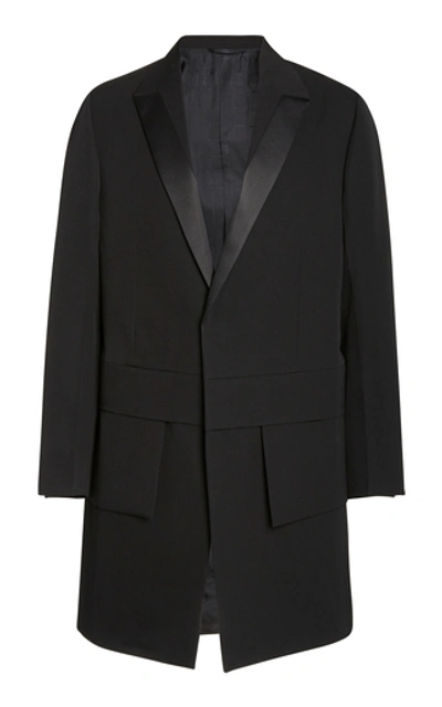 Shop Alyx Apex Satin-trimmed Wool Coat In Black