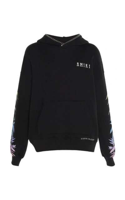 Shop Amiri Eternal Happiness Oversized Cotton Hoodie In Black