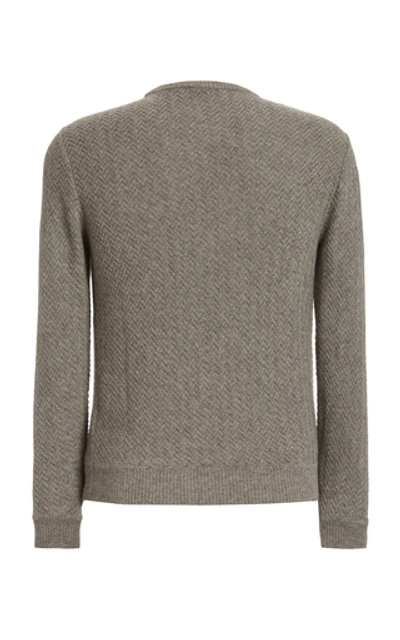 Shop Ralph Lauren Zig-zag Cashmere Sweater In Grey