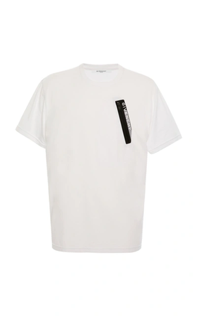 Shop Givenchy Tape Detail Cotton T-shirt In White