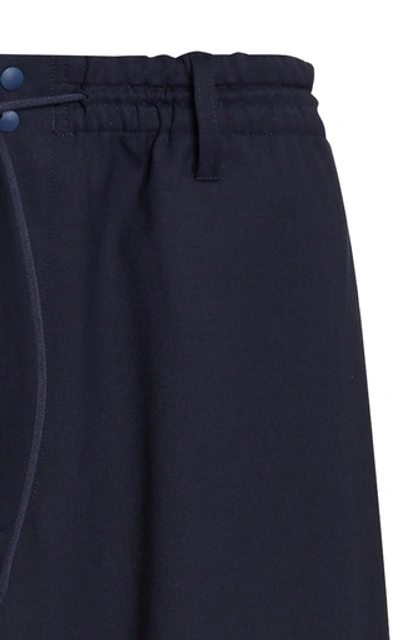 Shop Y-3 Refined Stretch-wool Cargo Pants In Navy