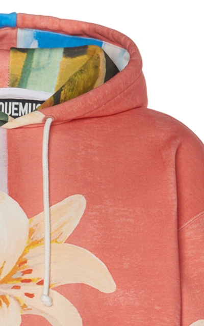 Shop Jacquemus Le Sweat Tableau Printed Cotton-terry Hooded Sweatshirt Size In Multi