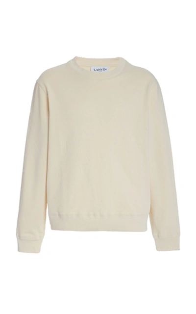 Shop Lanvin Logo-print Cotton Sweatshirt In White