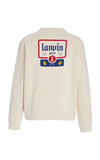Shop Lanvin Logo-print Cotton Sweatshirt In White