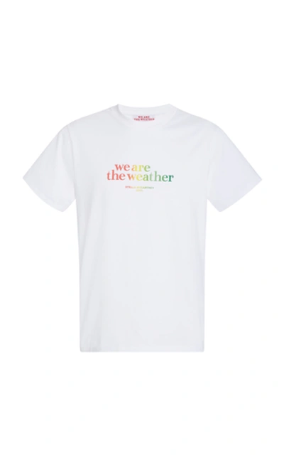 Shop Stella Mccartney "we Are The Weather" Cotton T-shirt In White