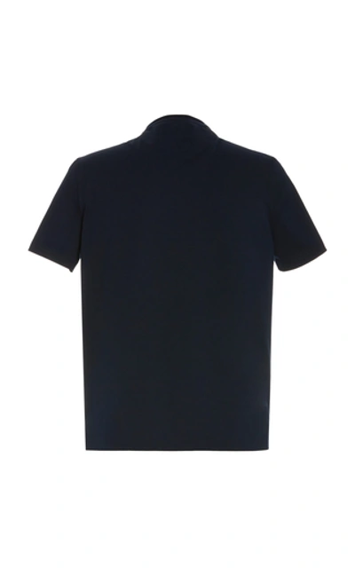 Shop Prada Stretch Cotton T-shirt In Navy