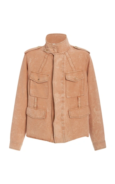 Shop Rochas Quivers Woven Silk Jacket In Brown