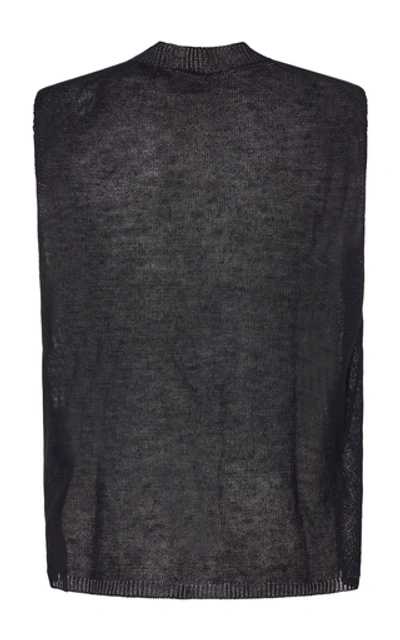 Shop Yohji Yamamoto Reversible Knit Vest In Black