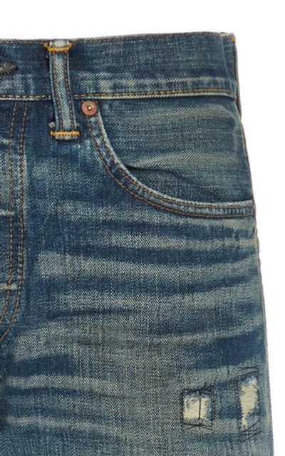 Shop Rrl Slim-fit Distressed Jeans In Medium Wash