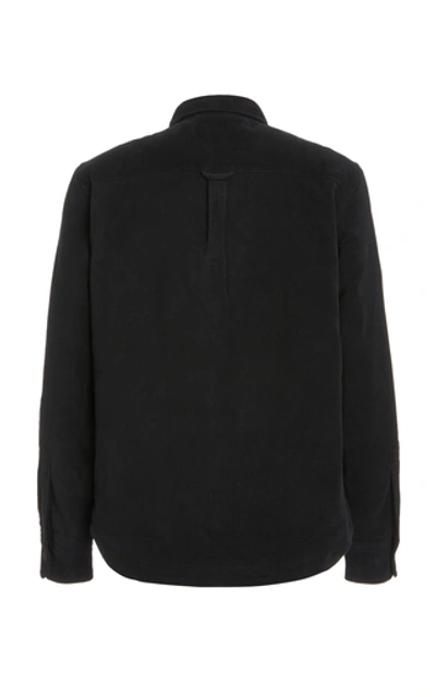 Shop Frame Moleskin Cotton Shirt Jacket In Black