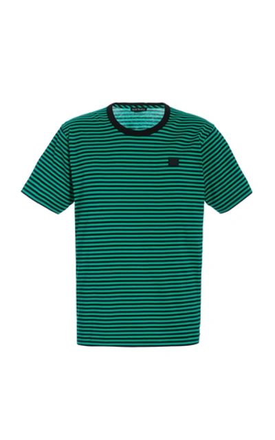 Shop Acne Studios Nash Striped Cotton-jersey T-shirt In Green