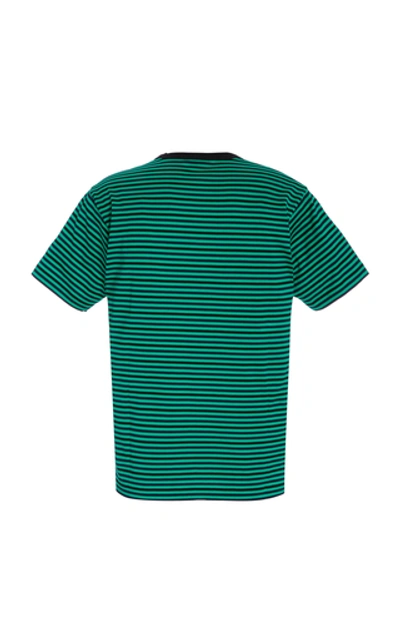 Shop Acne Studios Nash Striped Cotton-jersey T-shirt In Green
