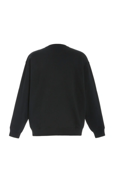 Shop Acne Studios Forba Appliquéd Cotton-jersey Sweatshirt In Black