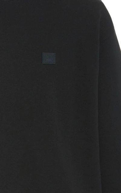 Shop Acne Studios Forba Appliquéd Cotton-jersey Sweatshirt In Black