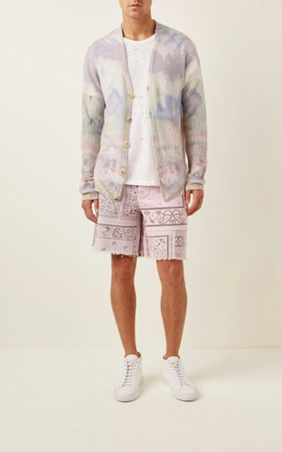 Shop Amiri Tie Dye Cashmere Cardigan In Multi