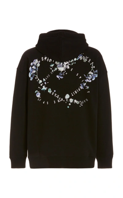 Shop Givenchy Printed Hooded Cotton-terry Sweatshirt In Black