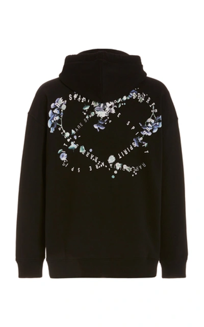 Givenchy Floral Logo print Cotton Hooded Sweatshirt In Black