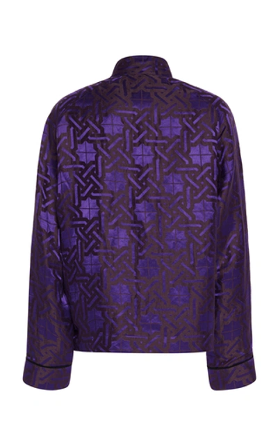 Shop Haider Ackermann Printed Linen-silk Pajama Top In Multi