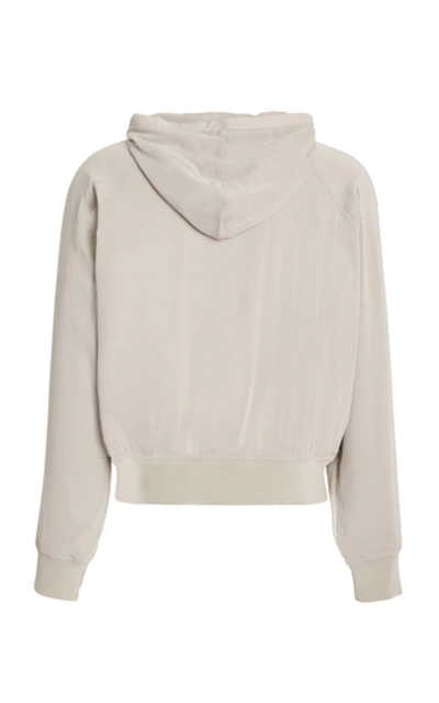 Shop Haider Ackermann Silk-blended Hooded Sweatshirt In Neutral