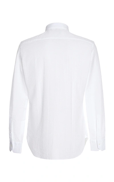 Shop Ermenegildo Zegna Cotton-twill Shirt In White