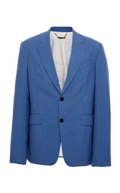 Shop Givenchy Oversized Wool Blazer In Blue