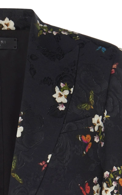Shop Amiri Butterfly Jacquard Blazer In Black