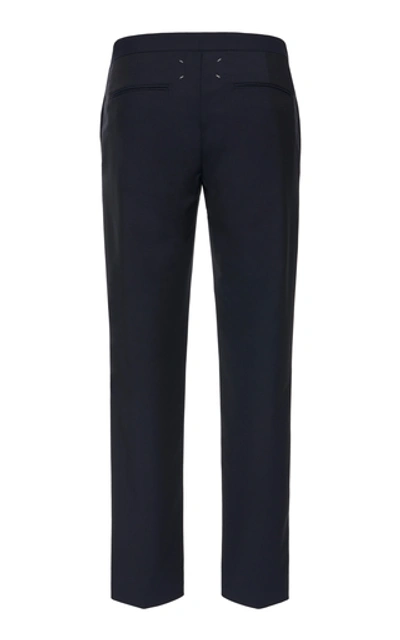 Shop Maison Margiela Drawstring Wool Pants In Navy