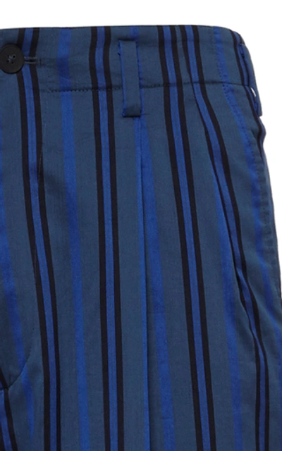 Shop Haider Ackermann High-rise Cotton-silk Pants In Blue