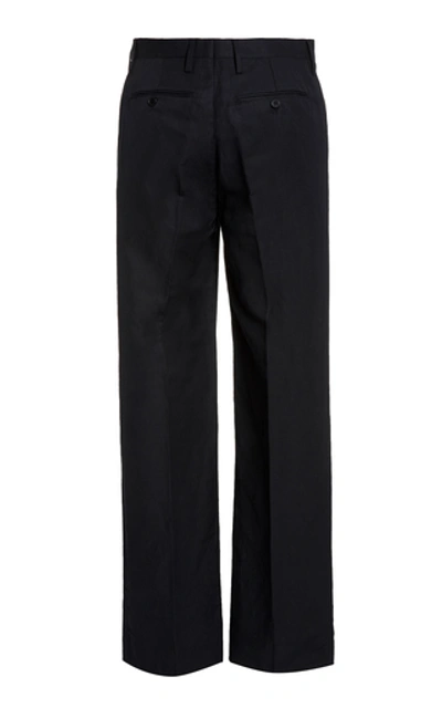 Shop Eidos Cotton Wide-leg Trousers In Black