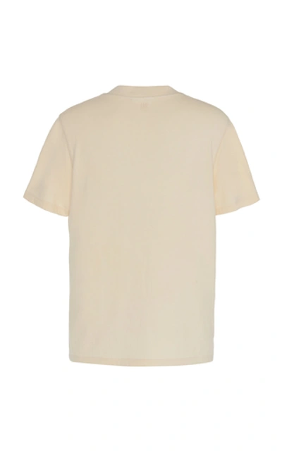 Shop Ami Alexandre Mattiussi Embroidered Cotton T-shirt In Yellow