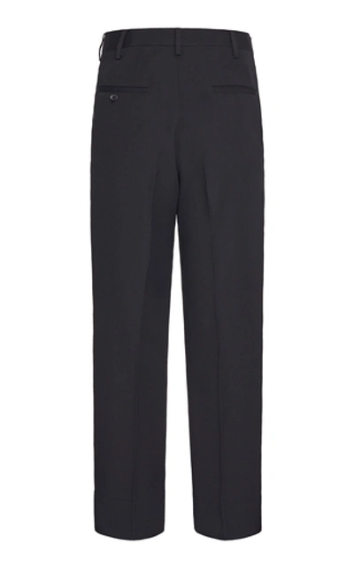 Shop Yohji Yamamoto Wool Straight-leg Pants In Black