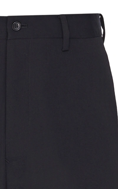Shop Yohji Yamamoto Wool Straight-leg Pants In Black
