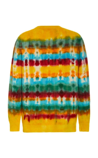 Shop The Elder Statesman Wacky Dye Simple Cashmere Sweater In Multi