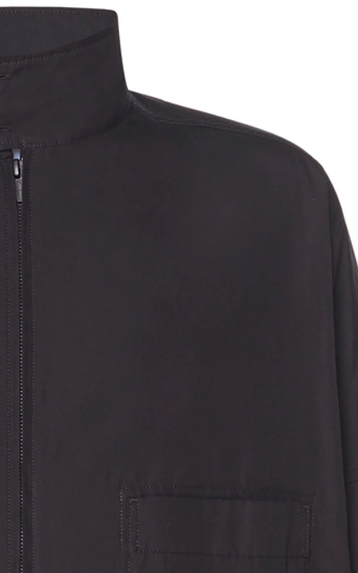 Shop Yohji Yamamoto Cotton-twill Long Coat In Black
