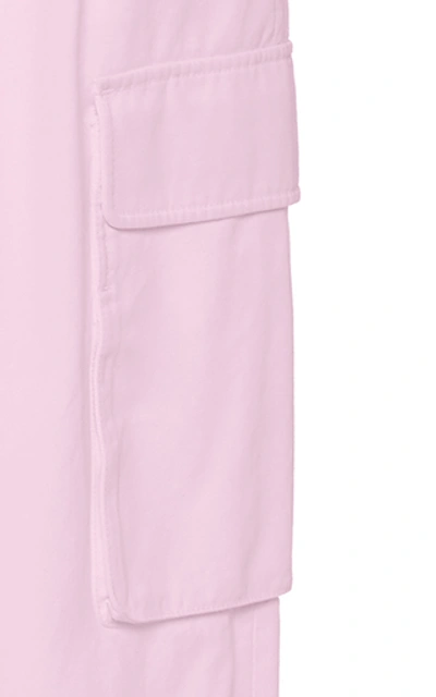 Shop Tibi Nylon Pleated Cargo Pant In Pink