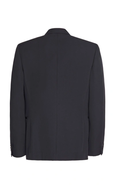 Shop Yohji Yamamoto Notched Wool Blazer In Black