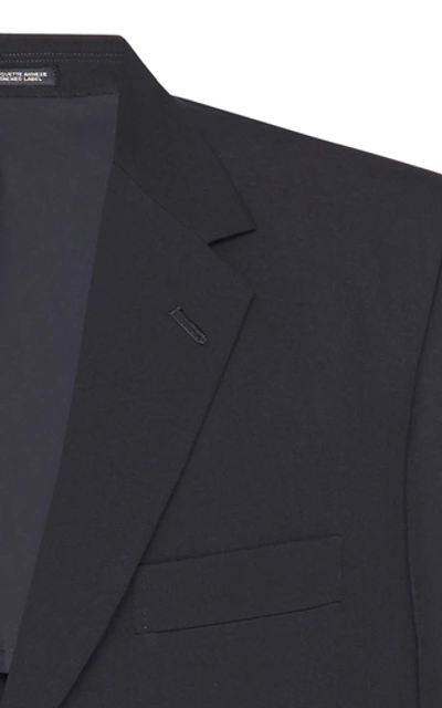 Shop Yohji Yamamoto Notched Wool Blazer In Black