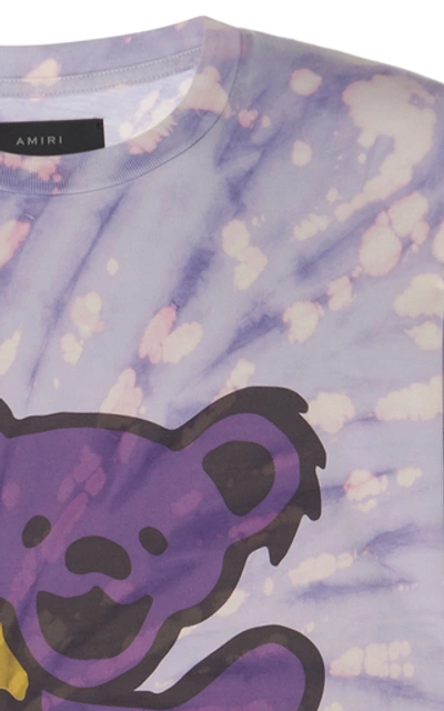 Shop Amiri Grateful Dead Bear Tie-dye Cotton Tee In Purple