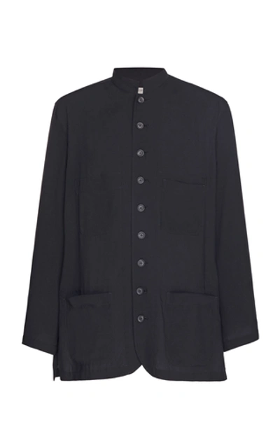 Shop Yohji Yamamoto Cambric Crepe Jacket In Black