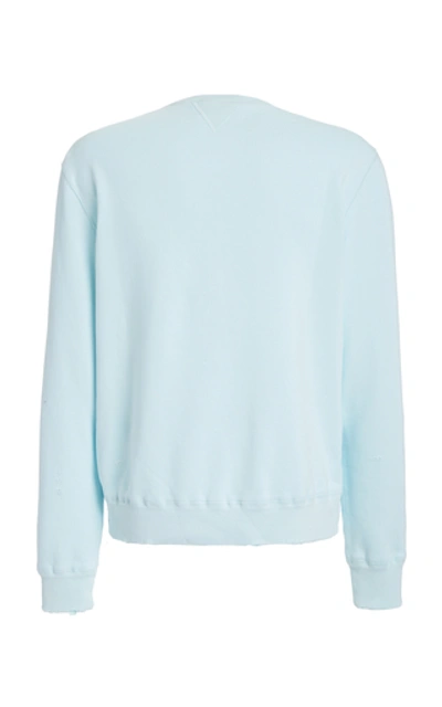 Shop Lanvin Mother & Child Distressed Sweatshirt In Blue