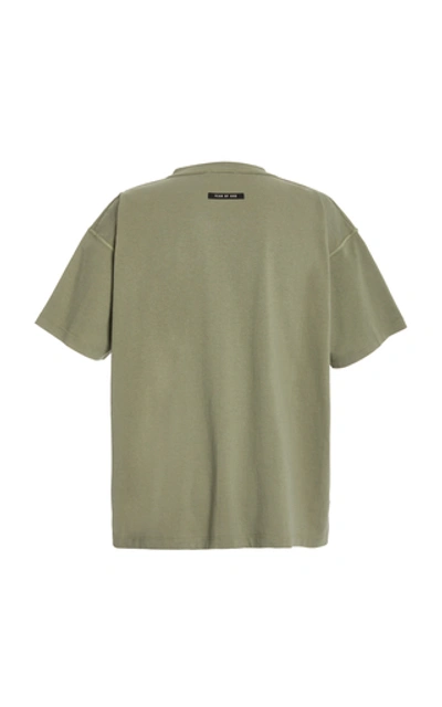 Shop Fear Of God 3m Logo Cotton T-shirt In Green